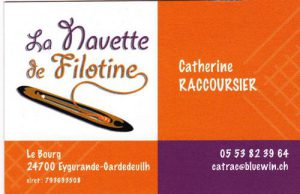 Carte visite de la navette de filotine recto