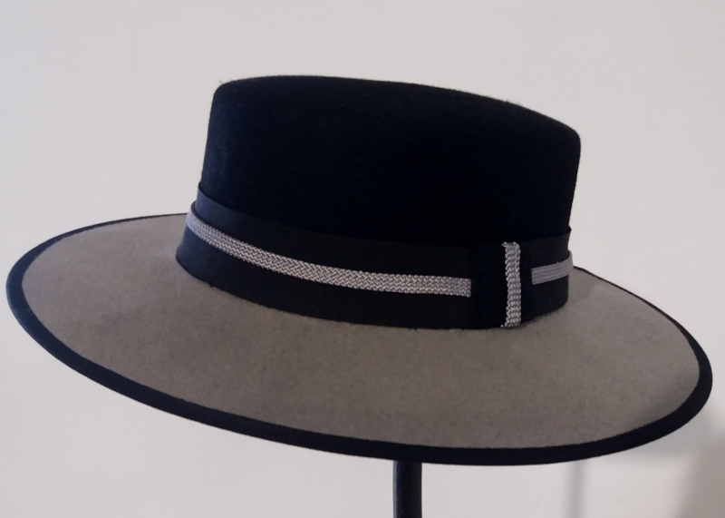 Chapeau type madrid noir et gris